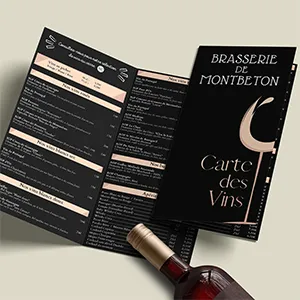 Impression de cartes des vins pour des restaurants