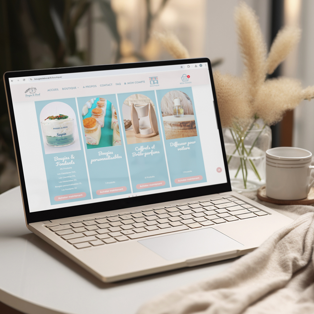Installation et Entretien de Site E-commerce pour Bougies le Bocal Bougies le Bocal | Bougies artisanales françaises